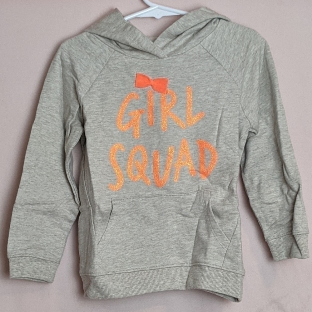 Crazy 8 Girl Squad Light Gray Pullover Hoodie size 3T